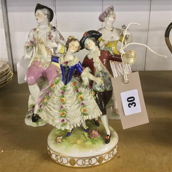 3 Dresden porcelain figurines